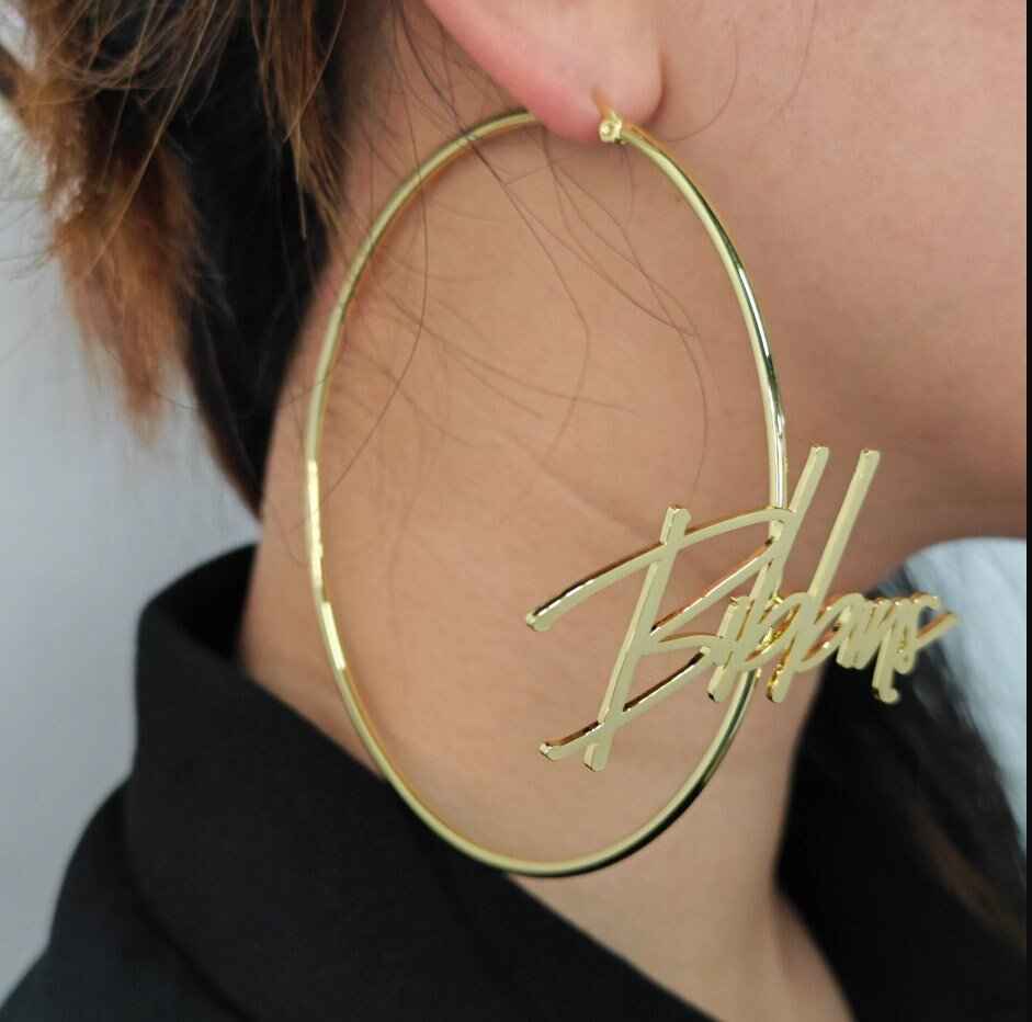 Custom Hoop Name Earrings - Personalized Gold Jewelry