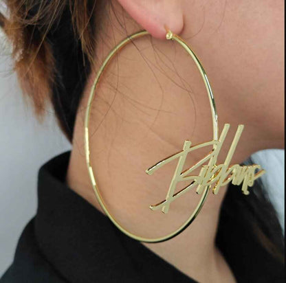 Custom Hoop Name Earrings - Personalized Gold Jewelry