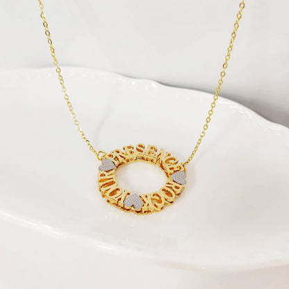 Personalized Gold Letter Necklace with Hearts – Meaningful Gift for Women, Friendship Jewelry