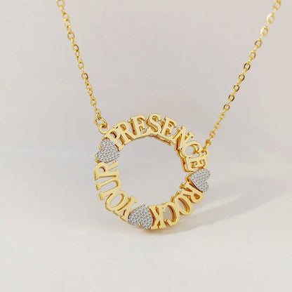 Personalized Gold Letter Necklace with Hearts – Meaningful Gift for Women, Friendship Jewelry