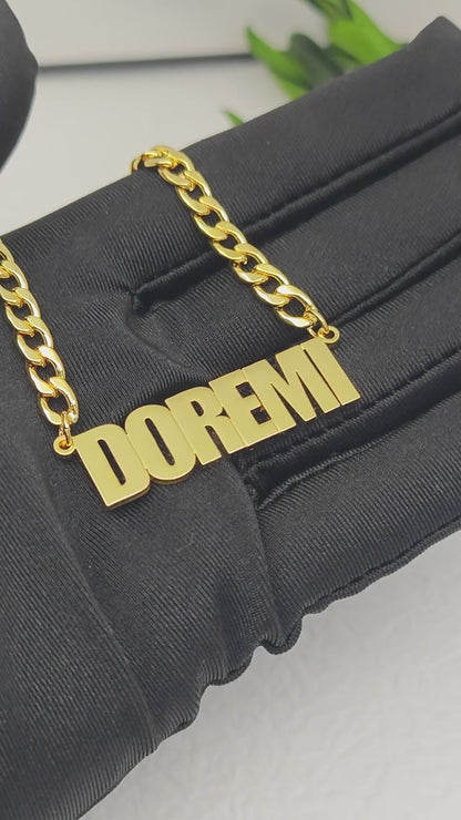 Personalized Name Necklace - Custom Gold Cuban Chain for Men