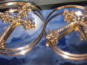 Hoop Cross Earrings