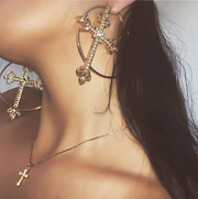 Hoop Cross Earrings